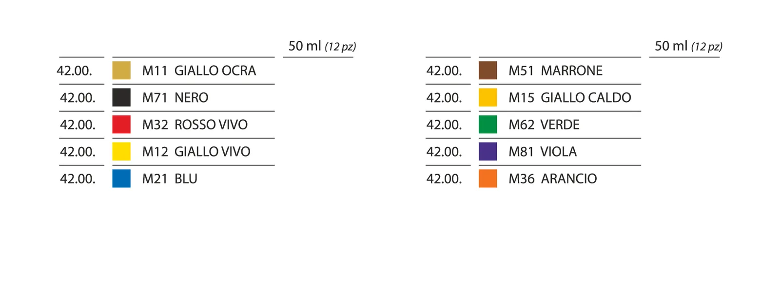 Formati disponibili di MY COLOR